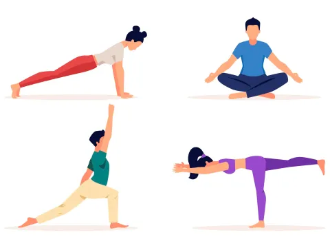People doing yoga
